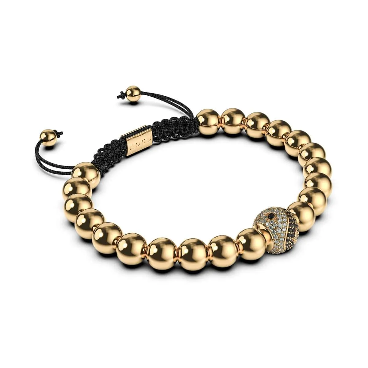 Balance | 18k Gold | Black | Crystal Yin Yang | Macrame Charmballa Bracelet