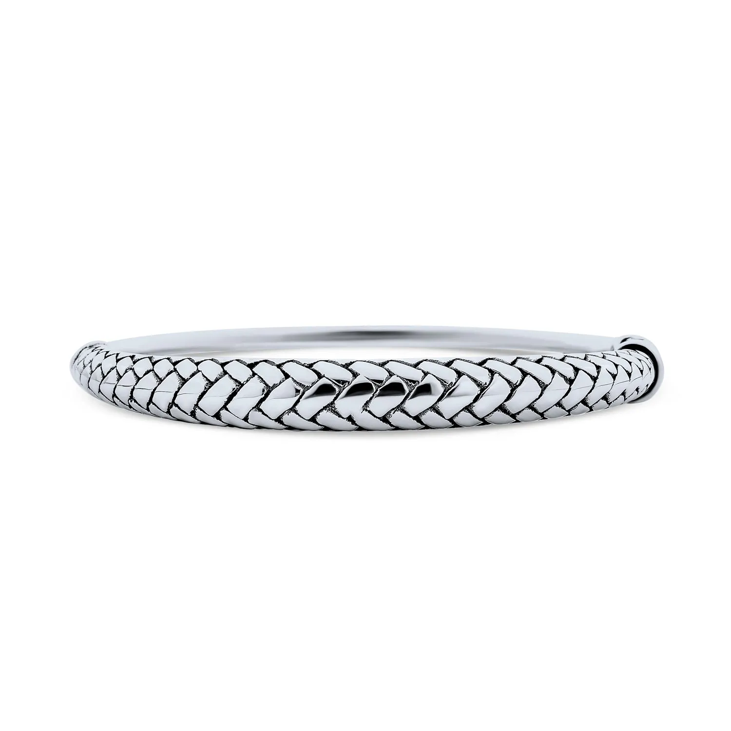 Bali Singaraja Basket Weave Wheat Twisted Braided Bangle Bracelet .925 Silver