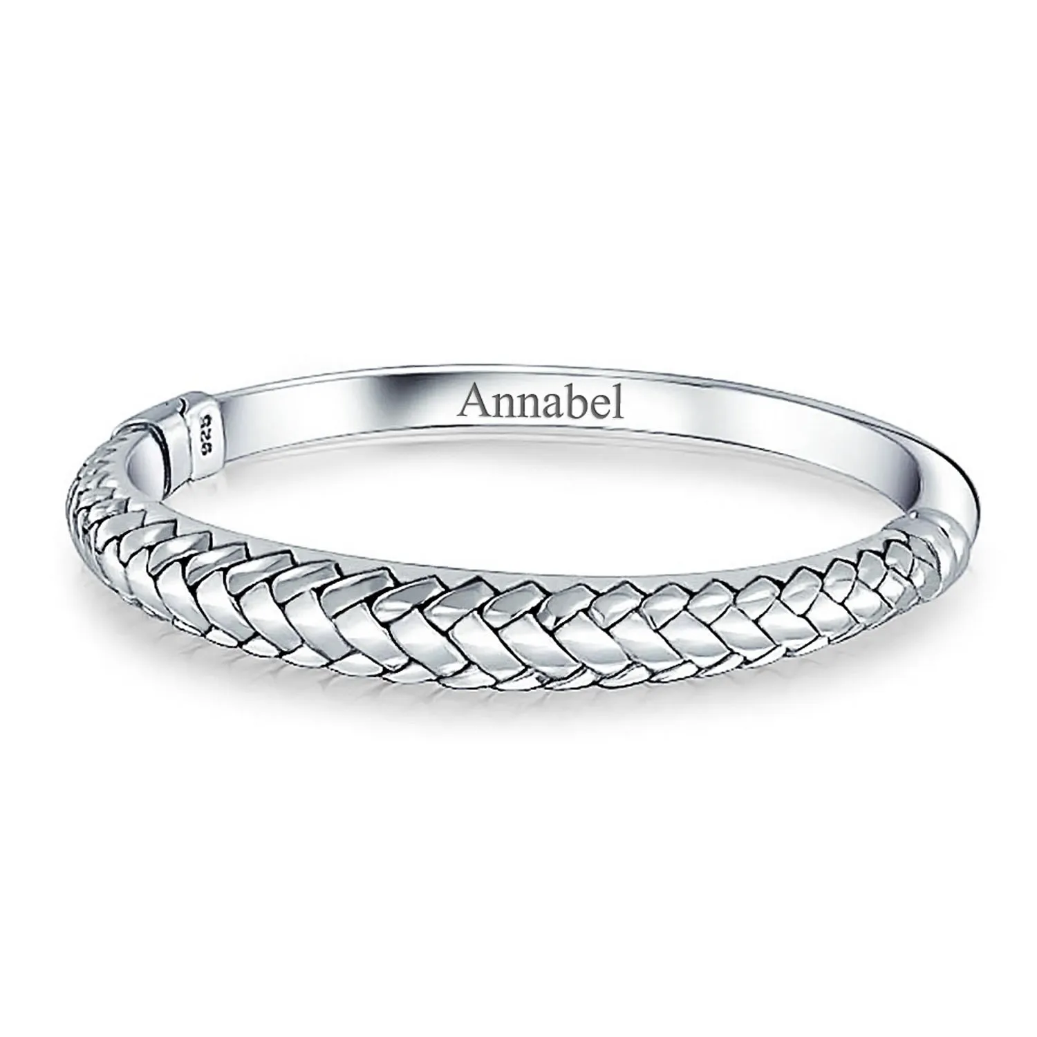 Bali Singaraja Basket Weave Wheat Twisted Braided Bangle Bracelet .925 Silver