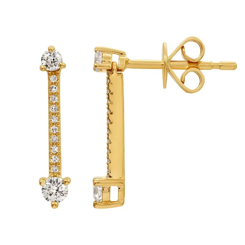 Bar & Diamond Studs