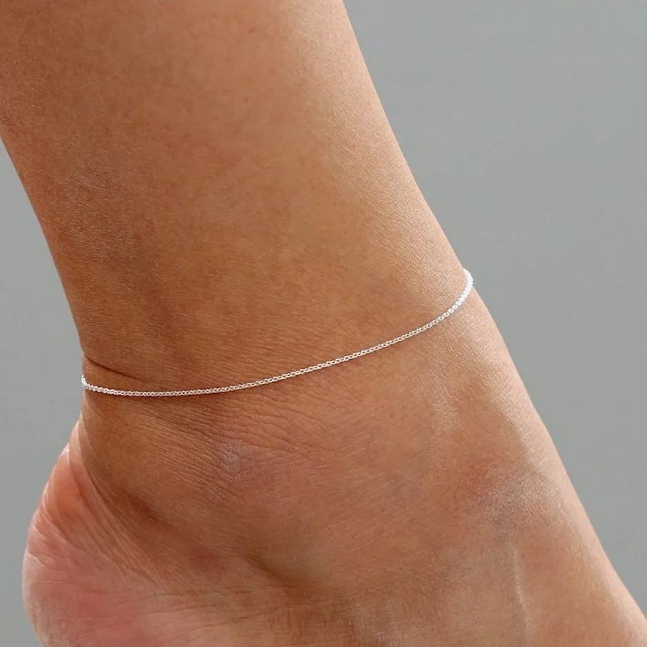 Barely There Chain Anklet Silver