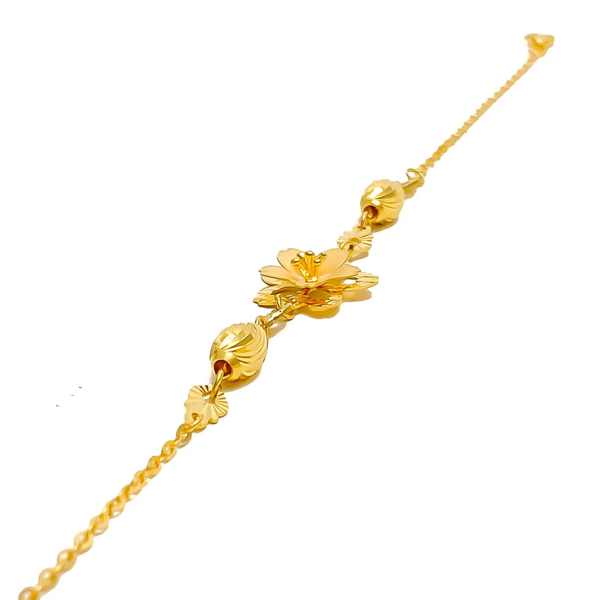 Beautiful Floral 22k Gold Bracelet