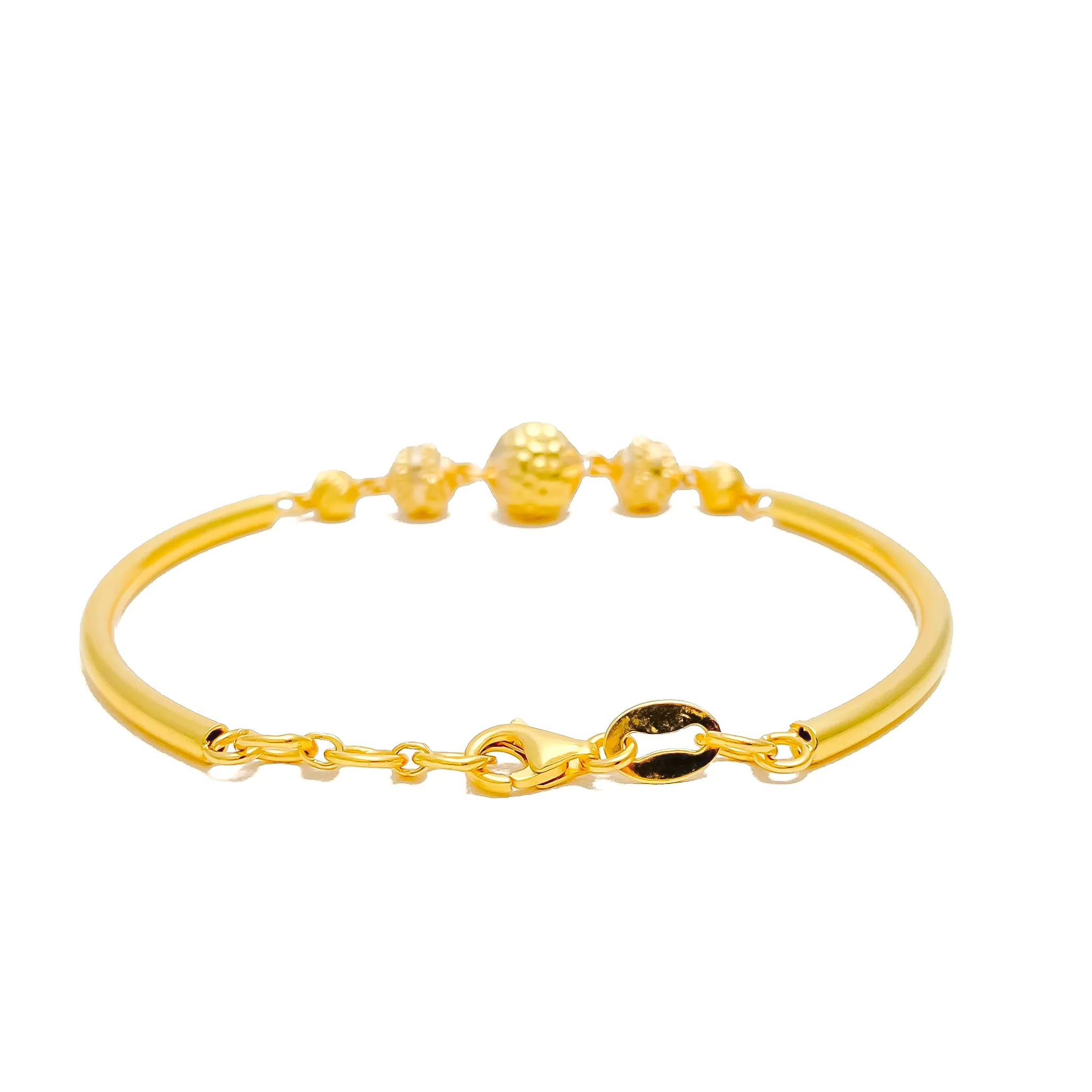 Beautiful Multi-Bead 22k Gold Flexi Bangle Bracelet