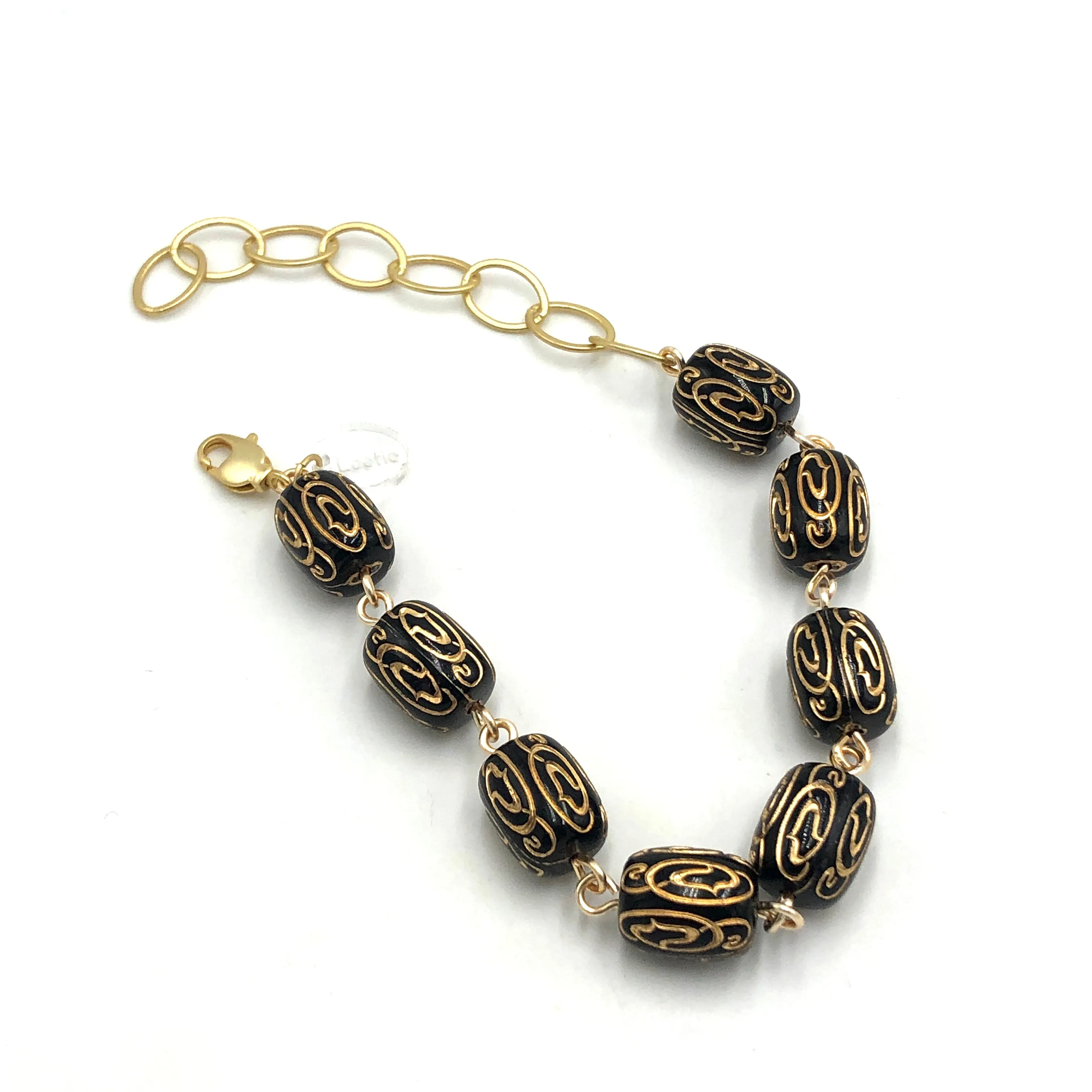 Black & Gold Etched Betsy Bracelet