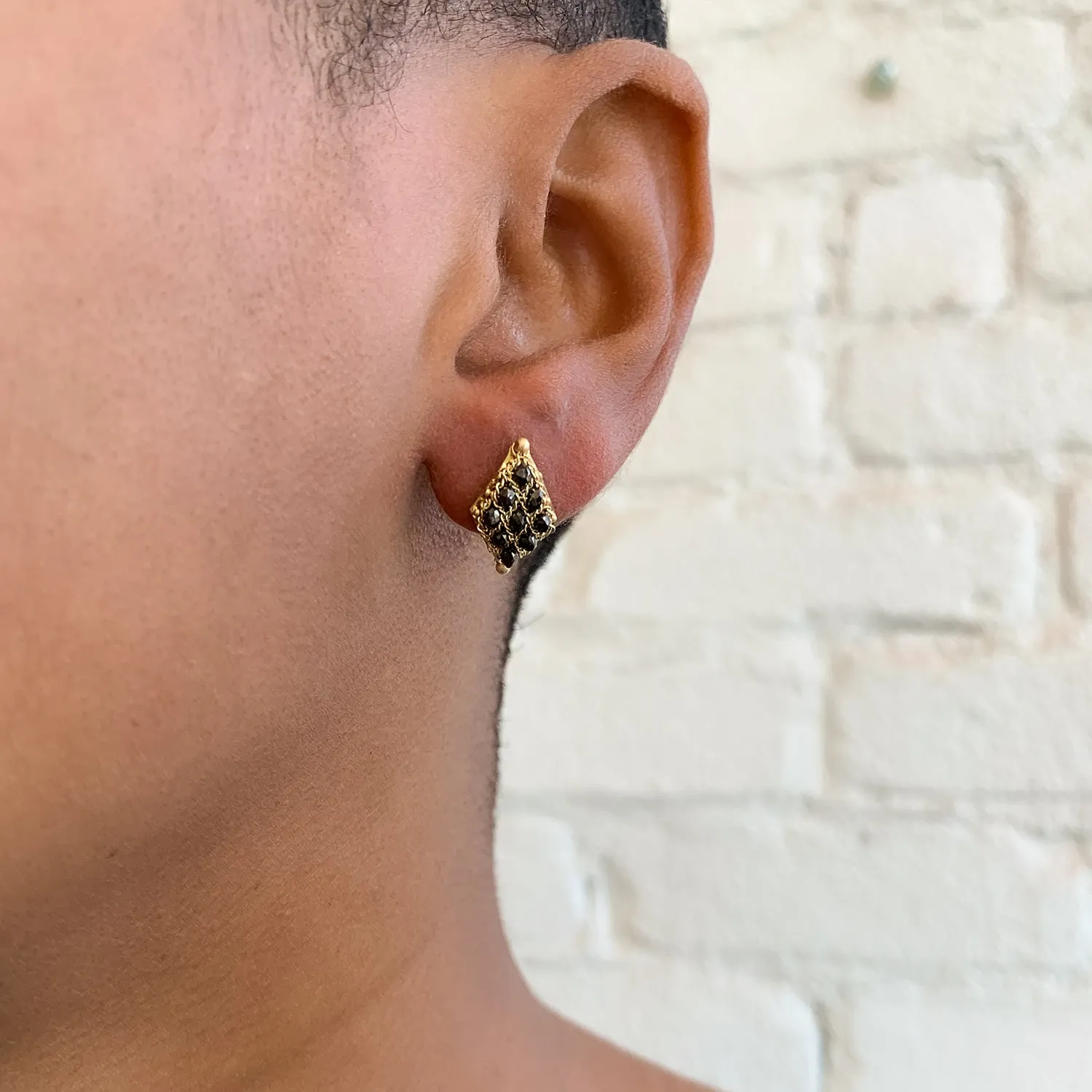 Black Diamond Woven Lattice Studs