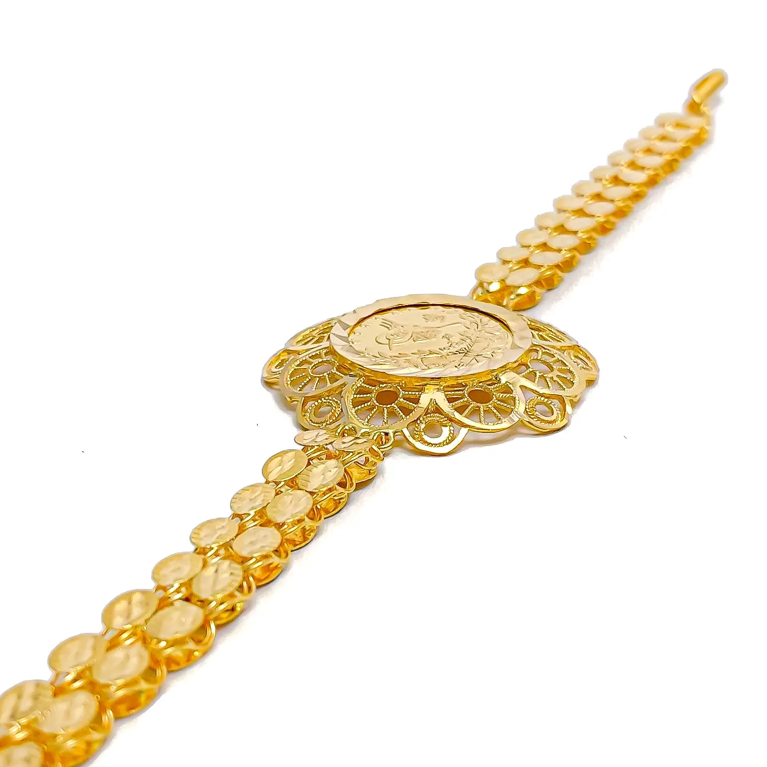 Blooming Coin 21k Gold Bracelet