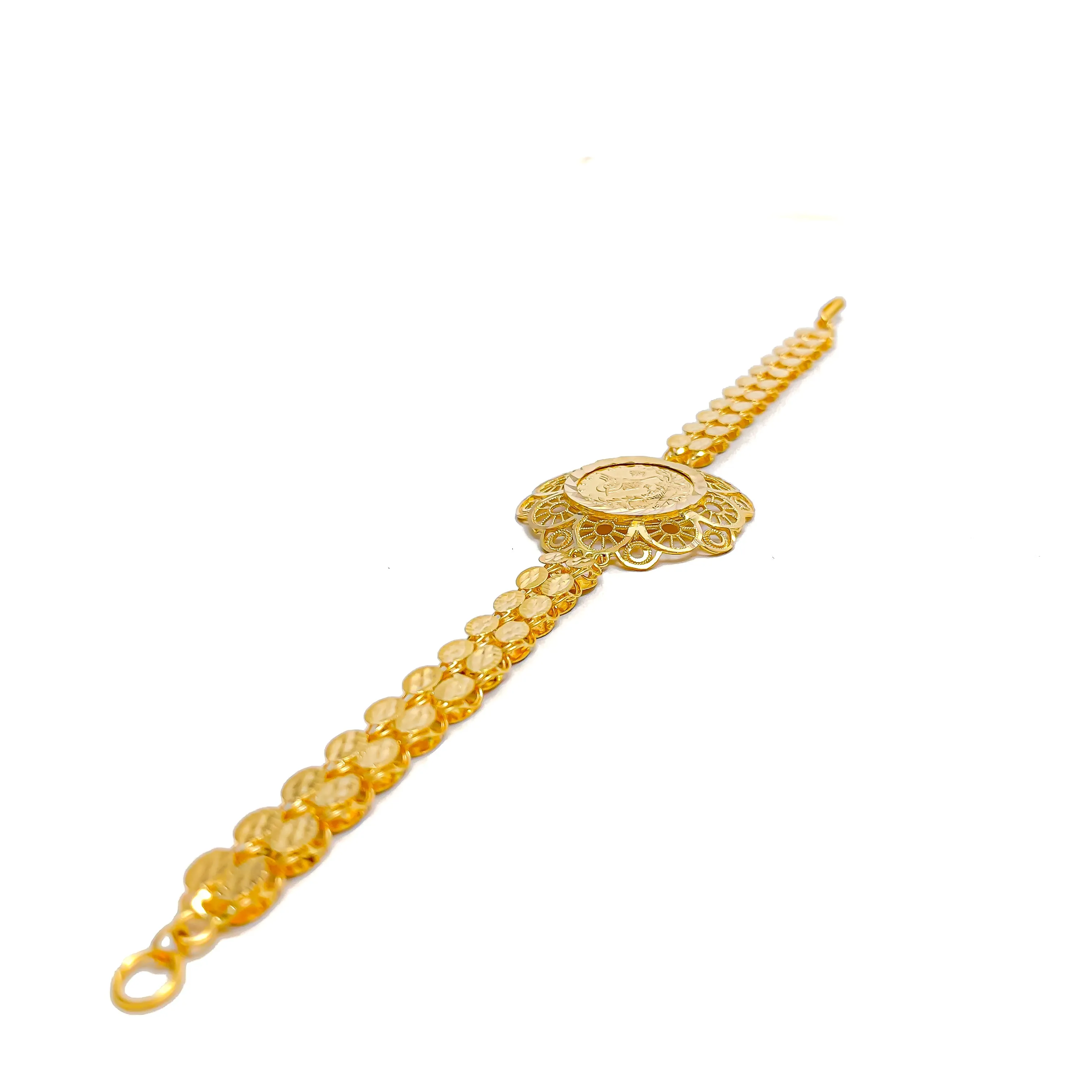 Blooming Coin 21k Gold Bracelet