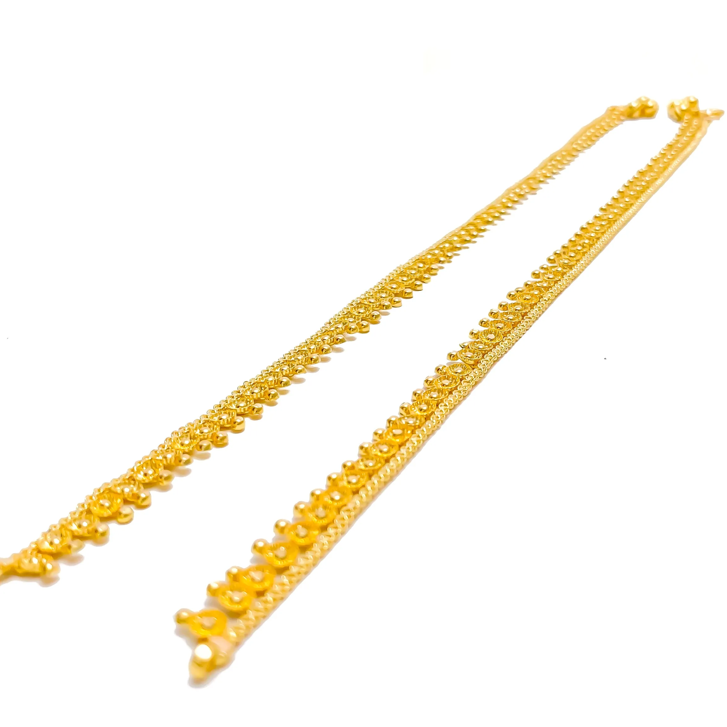 Blooming Flower Festive 22K Gold Anklets