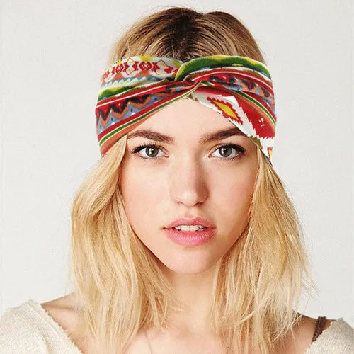 Boho Cotton Twist Headbands for Women Elastic Turban Headband Sport Headwrap Hairband Headwear Girls Hair Accessories Outdoor