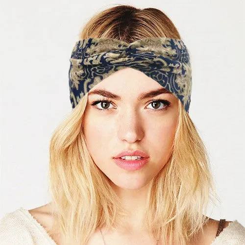 Boho Cotton Twist Headbands for Women Elastic Turban Headband Sport Headwrap Hairband Headwear Girls Hair Accessories Outdoor