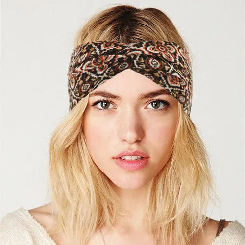 Boho Cotton Twist Headbands for Women Elastic Turban Headband Sport Headwrap Hairband Headwear Girls Hair Accessories Outdoor