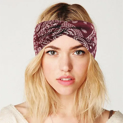 Boho Cotton Twist Headbands for Women Elastic Turban Headband Sport Headwrap Hairband Headwear Girls Hair Accessories Outdoor