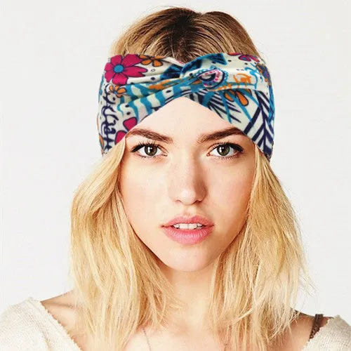 Boho Cotton Twist Headbands for Women Elastic Turban Headband Sport Headwrap Hairband Headwear Girls Hair Accessories Outdoor