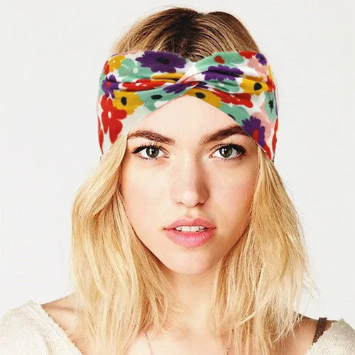 Boho Cotton Twist Headbands for Women Elastic Turban Headband Sport Headwrap Hairband Headwear Girls Hair Accessories Outdoor