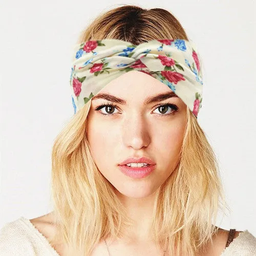 Boho Cotton Twist Headbands for Women Elastic Turban Headband Sport Headwrap Hairband Headwear Girls Hair Accessories Outdoor