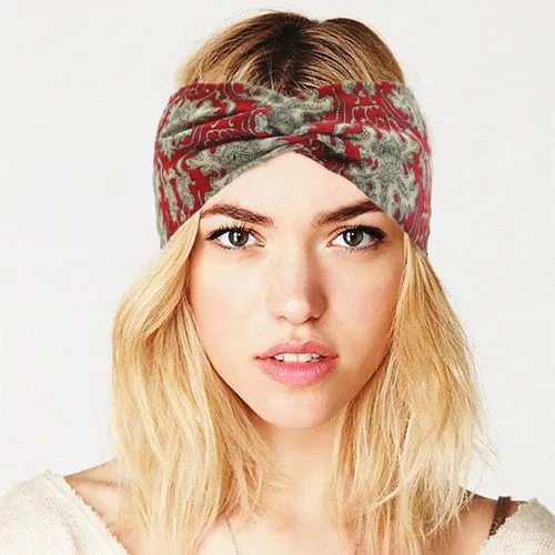 Boho Cotton Twist Headbands for Women Elastic Turban Headband Sport Headwrap Hairband Headwear Girls Hair Accessories Outdoor