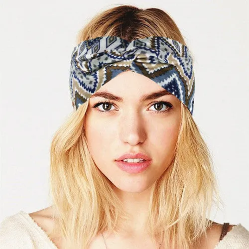 Boho Cotton Twist Headbands for Women Elastic Turban Headband Sport Headwrap Hairband Headwear Girls Hair Accessories Outdoor