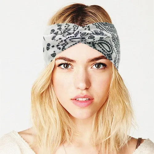 Boho Cotton Twist Headbands for Women Elastic Turban Headband Sport Headwrap Hairband Headwear Girls Hair Accessories Outdoor