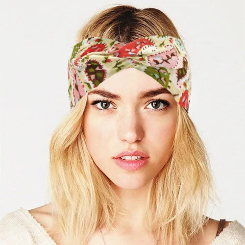 Boho Cotton Twist Headbands for Women Elastic Turban Headband Sport Headwrap Hairband Headwear Girls Hair Accessories Outdoor