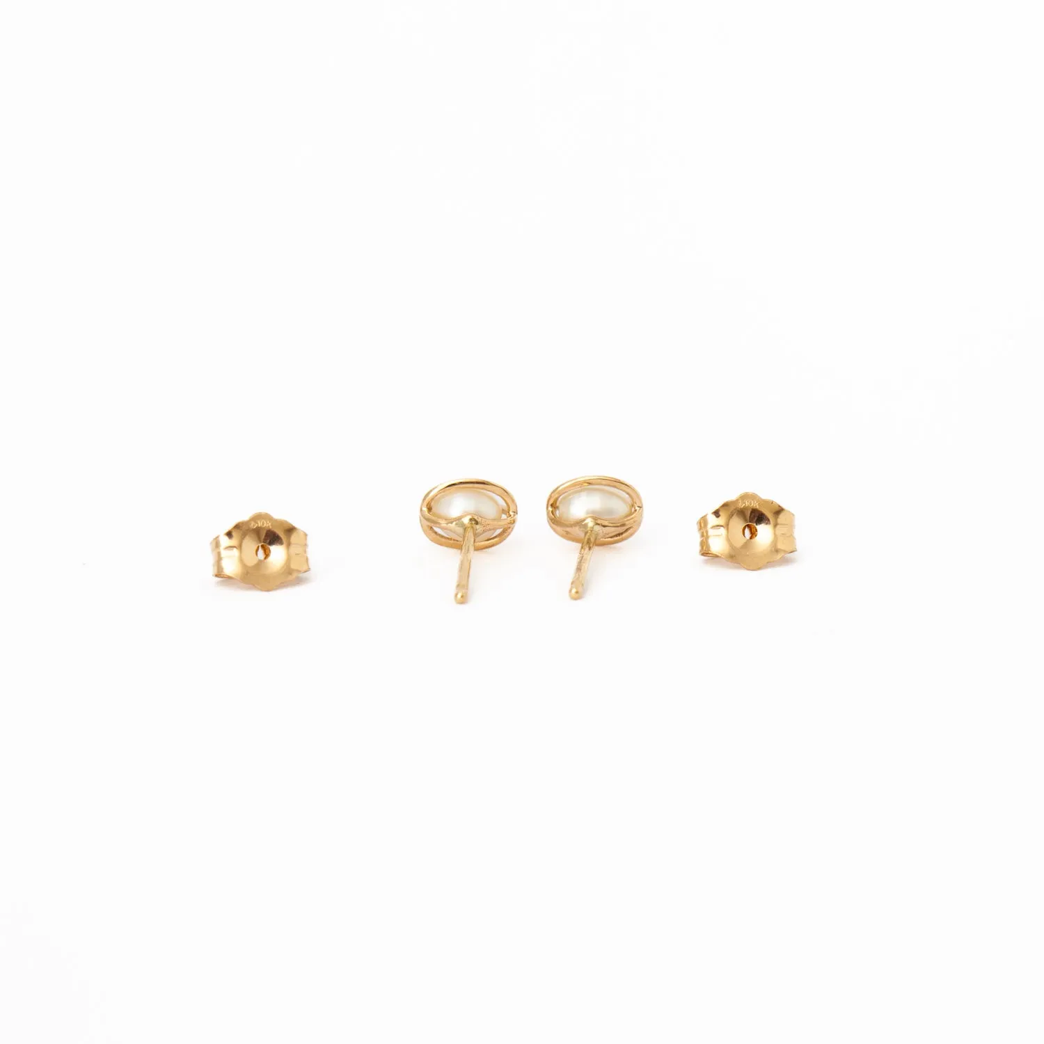 Caged Pearl Studs