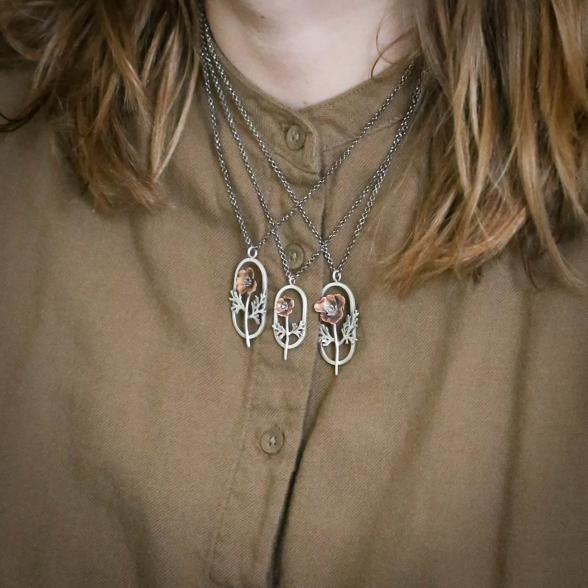 California Poppy Necklaces