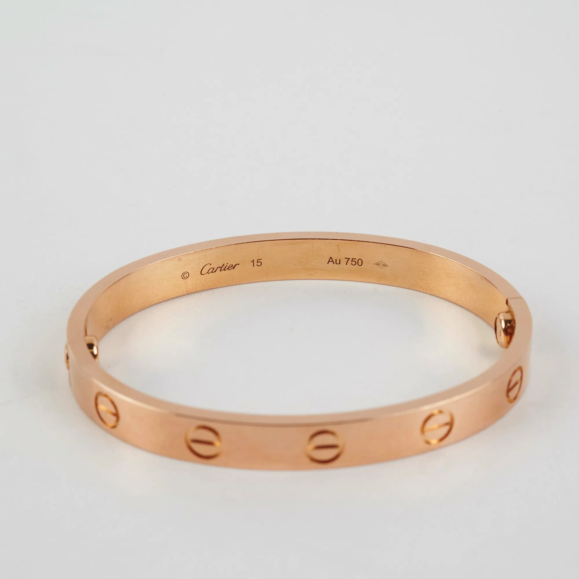 Cartier Love Bracelets Rose Gold Size 15