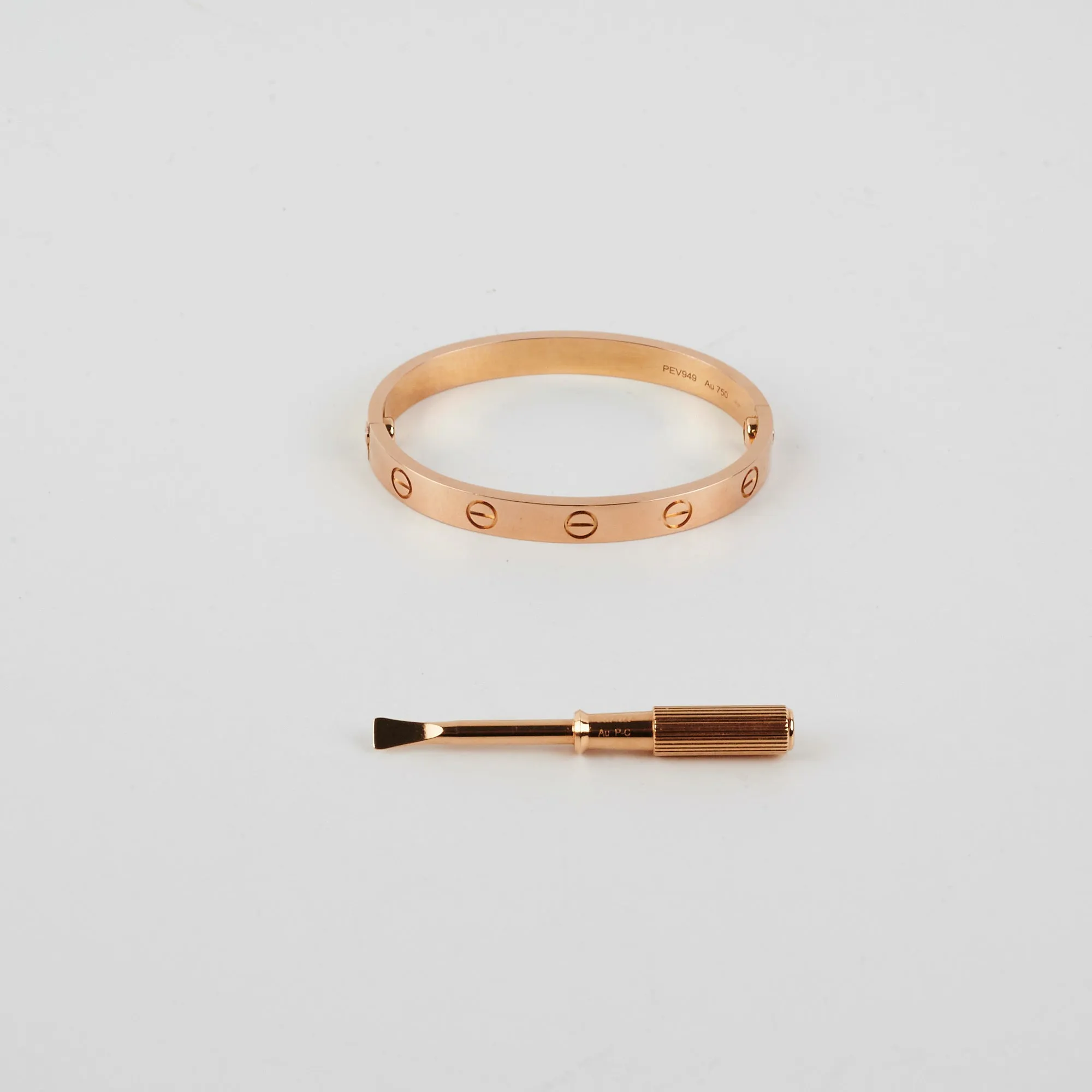 Cartier Love Bracelets Rose Gold Size 15