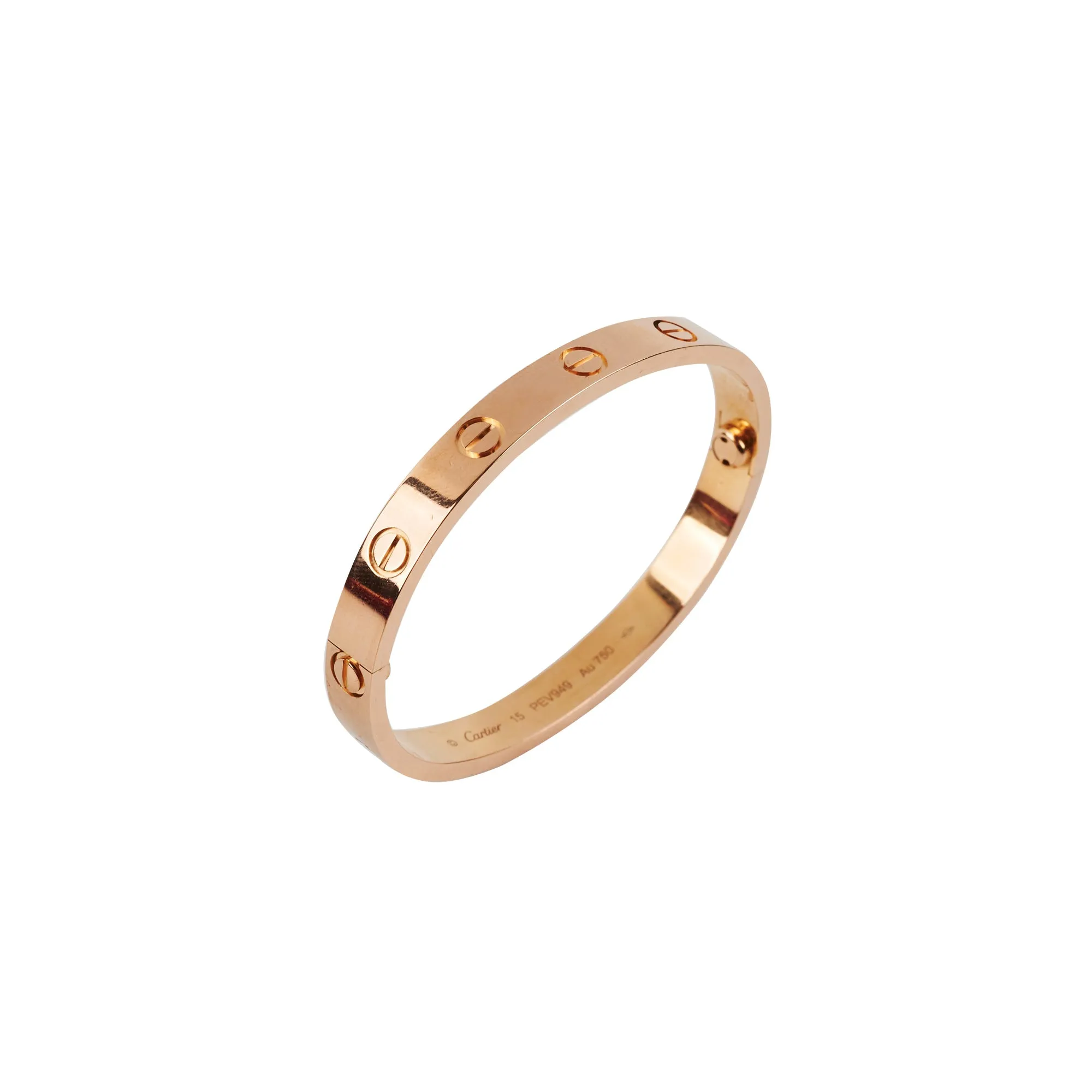 Cartier Love Bracelets Rose Gold Size 15