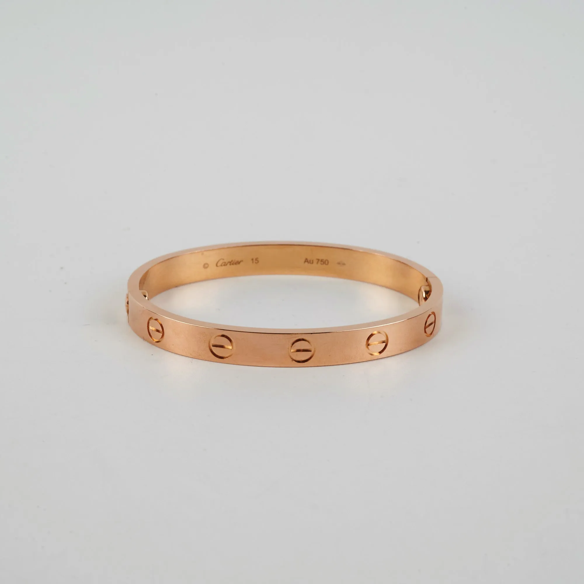 Cartier Love Bracelets Rose Gold Size 15