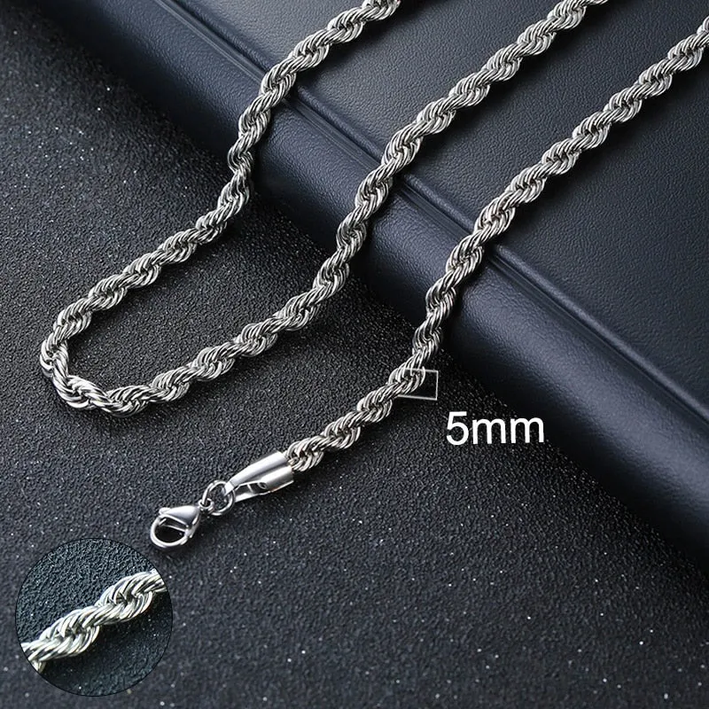 Chain Necklace for Men Women, Basic Punk Stainless Steel Curb Link Chain Chokers,Vintage Gold Tone Solid Metal Collar