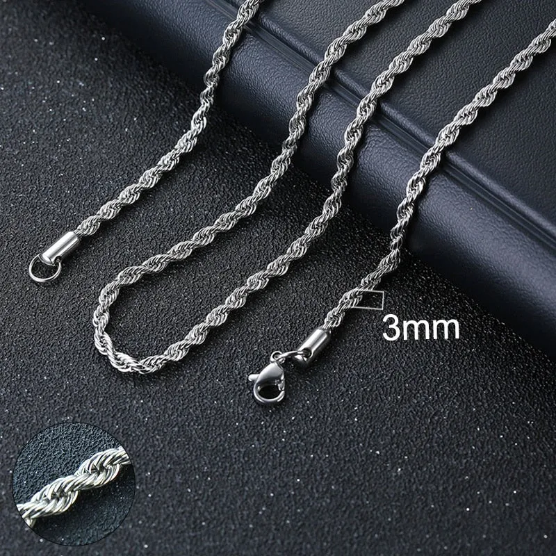 Chain Necklace for Men Women, Basic Punk Stainless Steel Curb Link Chain Chokers,Vintage Gold Tone Solid Metal Collar