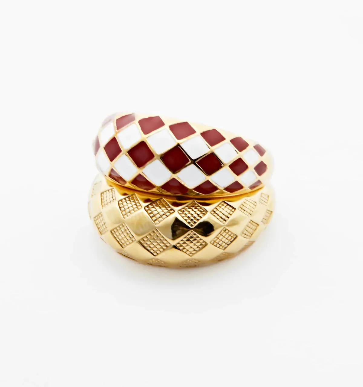 Checker Rings - Red Set of 2