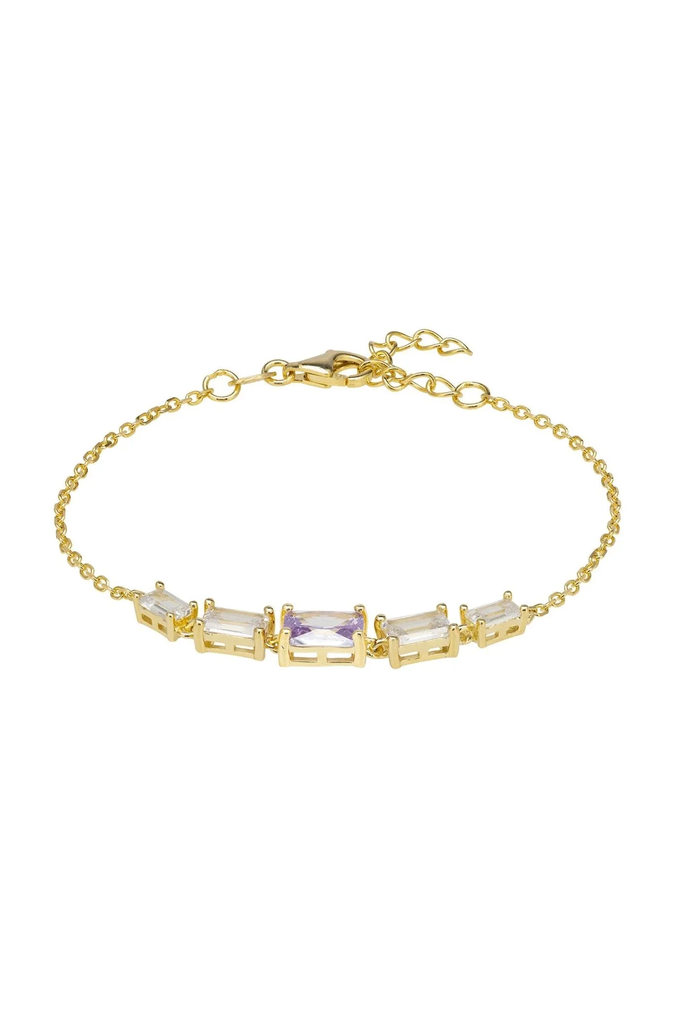 Clara Gemstone Bracelets Gold  Lilac Amethyst