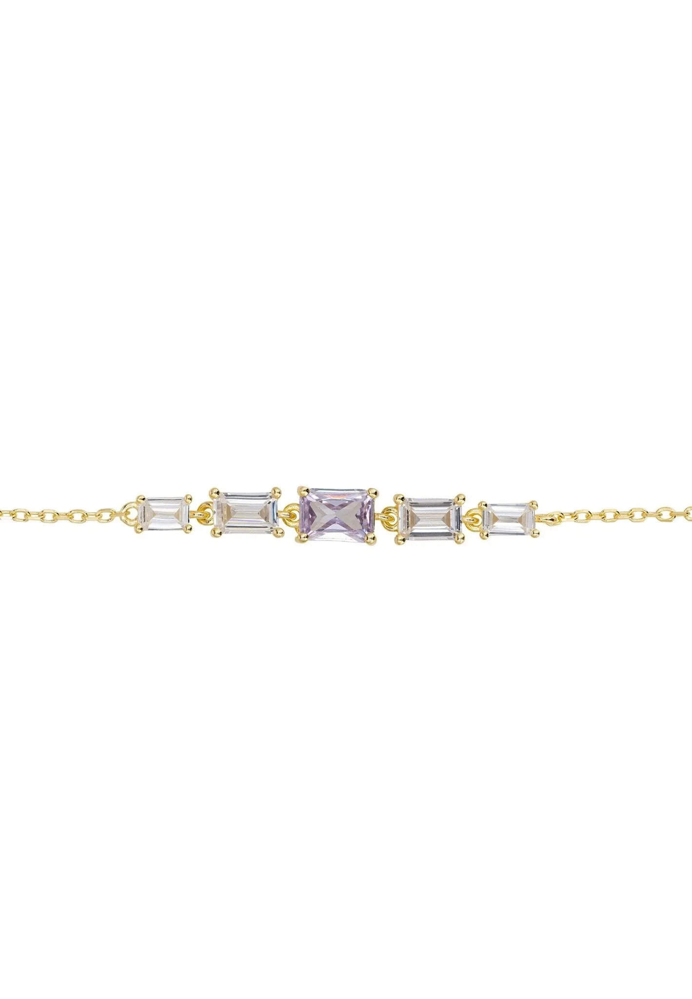 Clara Gemstone Bracelets Gold  Lilac Amethyst