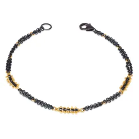 Contrast Textile Station Bracelet in Black Diamond