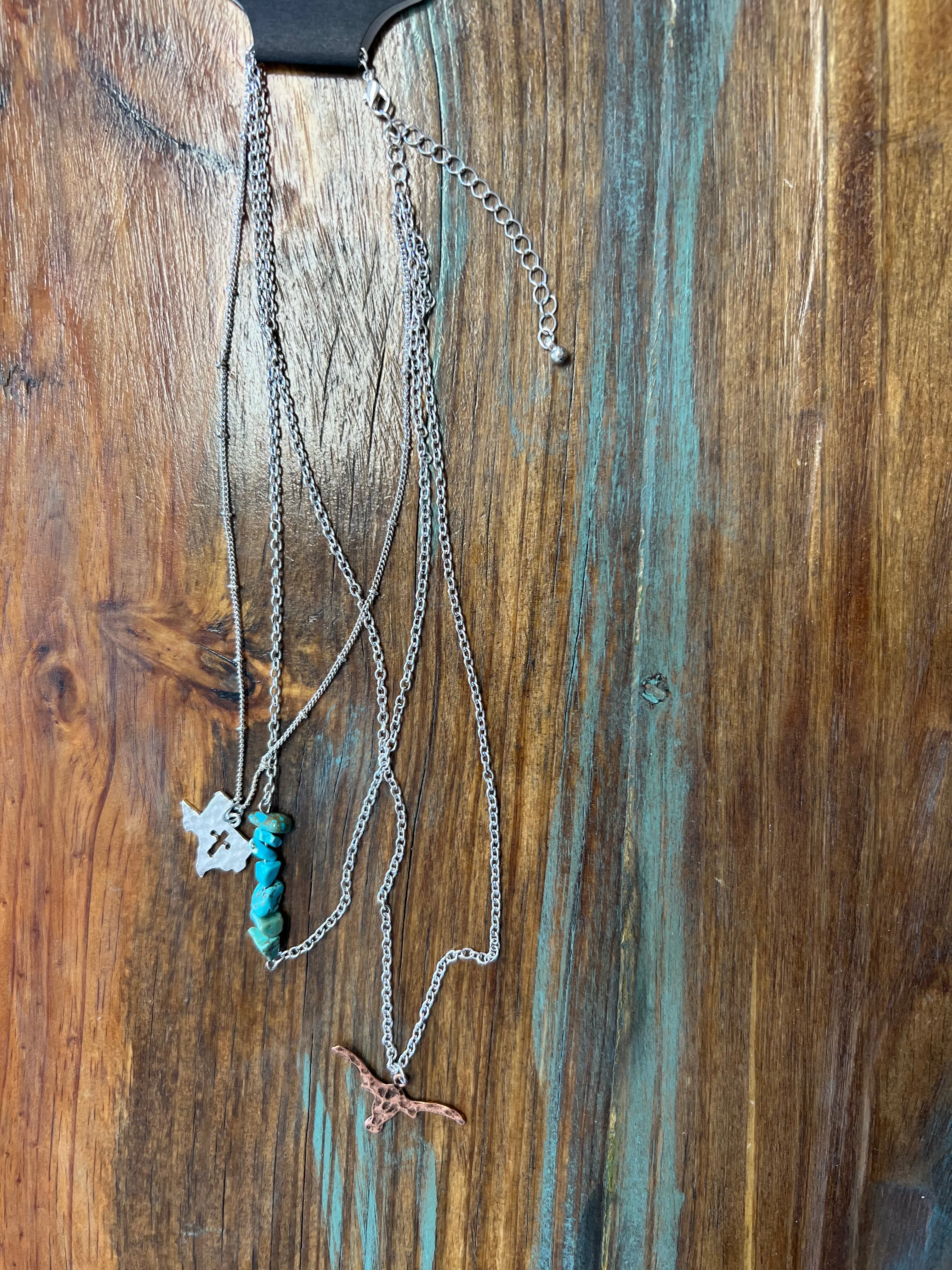 Copper Longhorn with Texas Necklaces