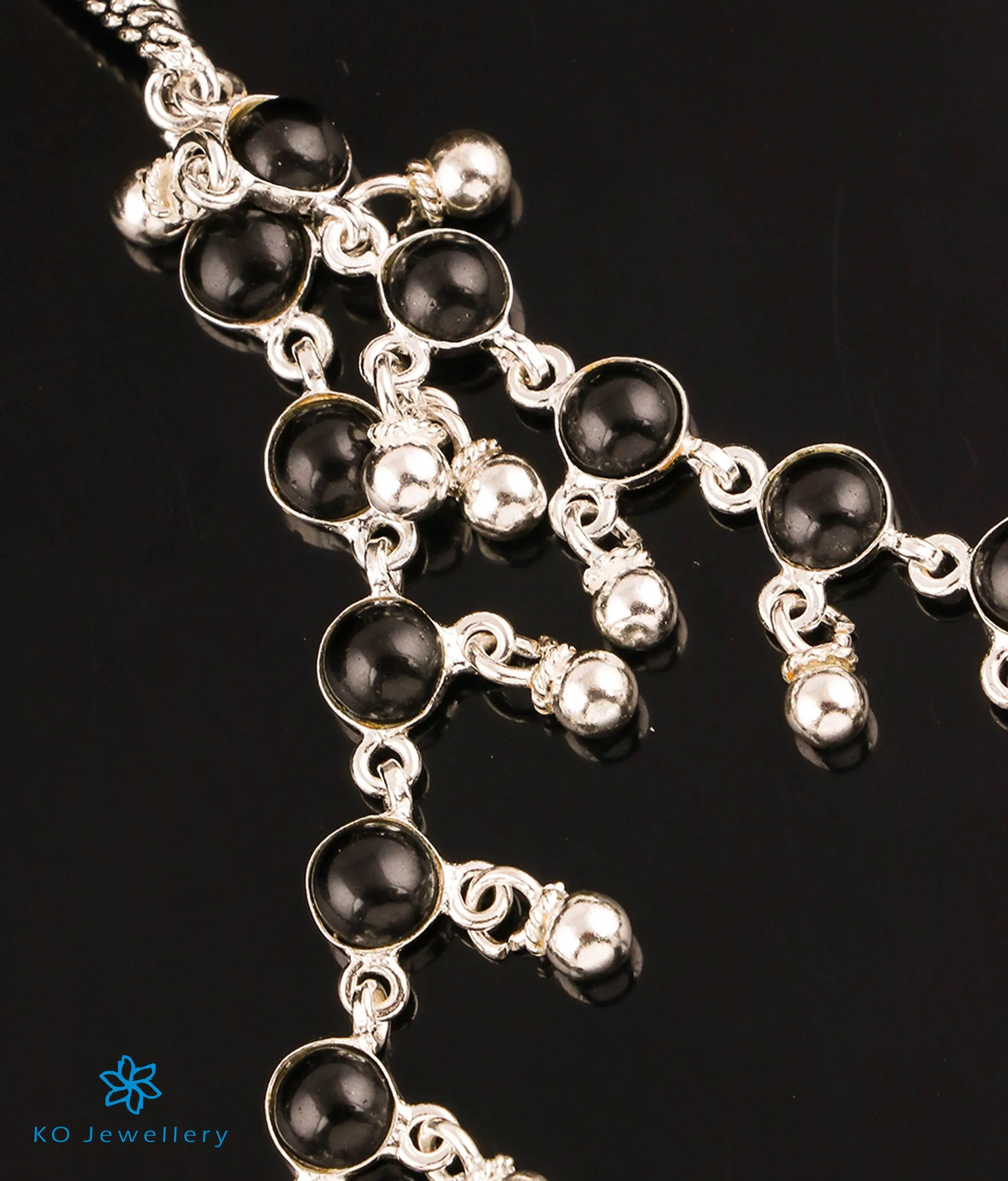 Copy of The Abhigna Silver Blackbead Anklets