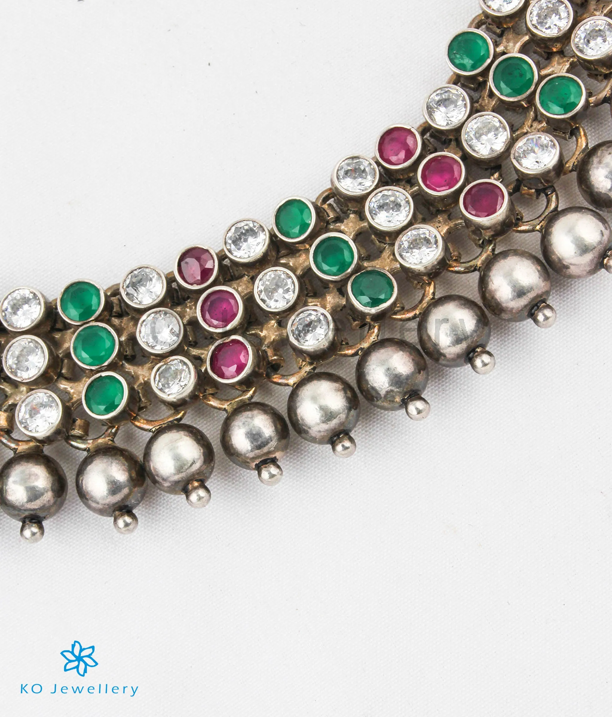 Copy of The Sanjh Silver Gemstone Anklets