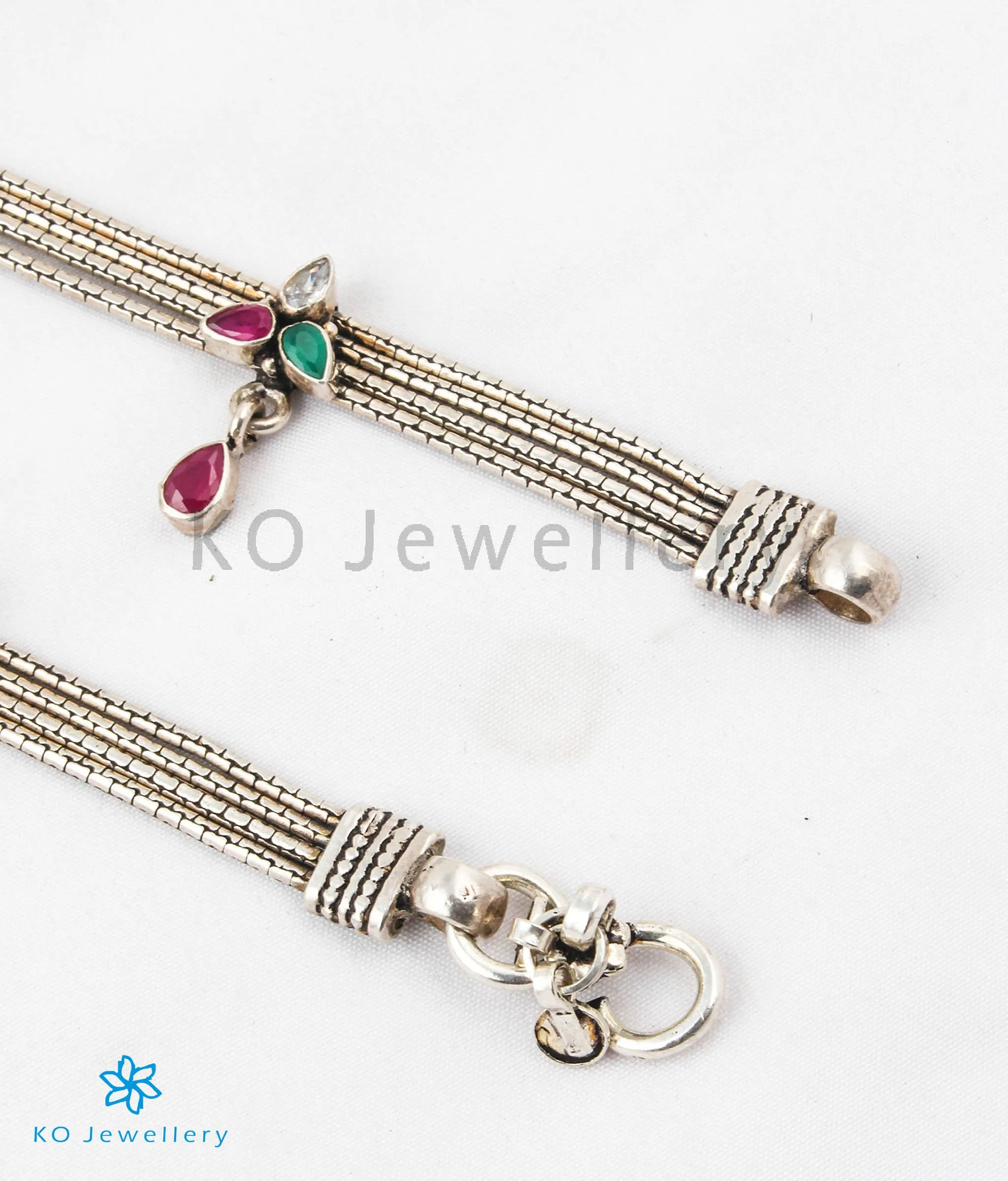 Copy of The Sanjh Silver Gemstone Anklets