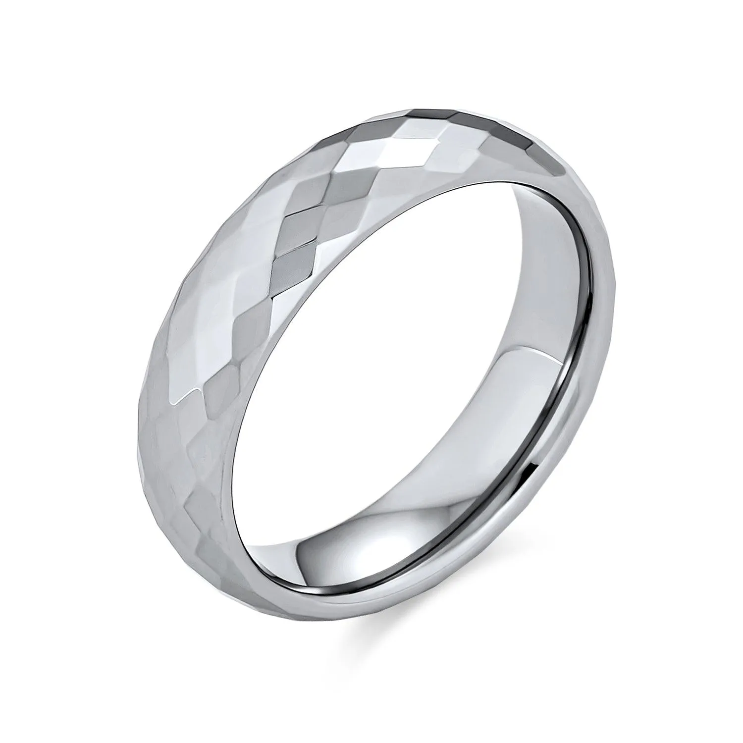 Couples Faceted Prism Cut Titanium Wedding Band Rings Comfort Fit