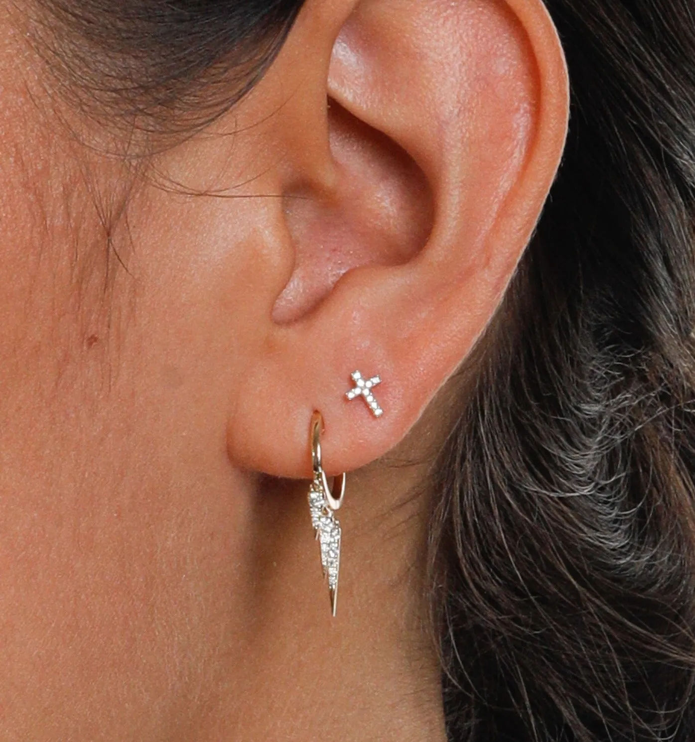 Cross Diamond Studs