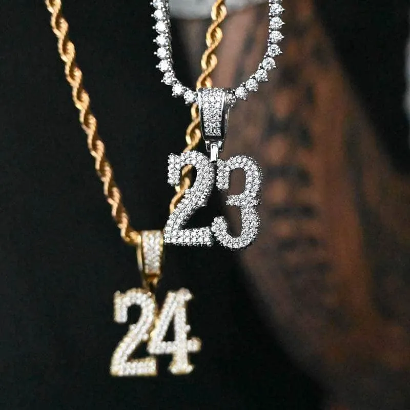 Custom Western Font Number Necklaces