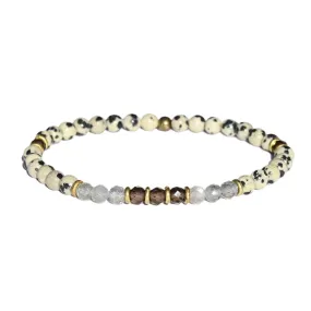 Dalmatian Jasper and Labradorite Delicate Bracelet