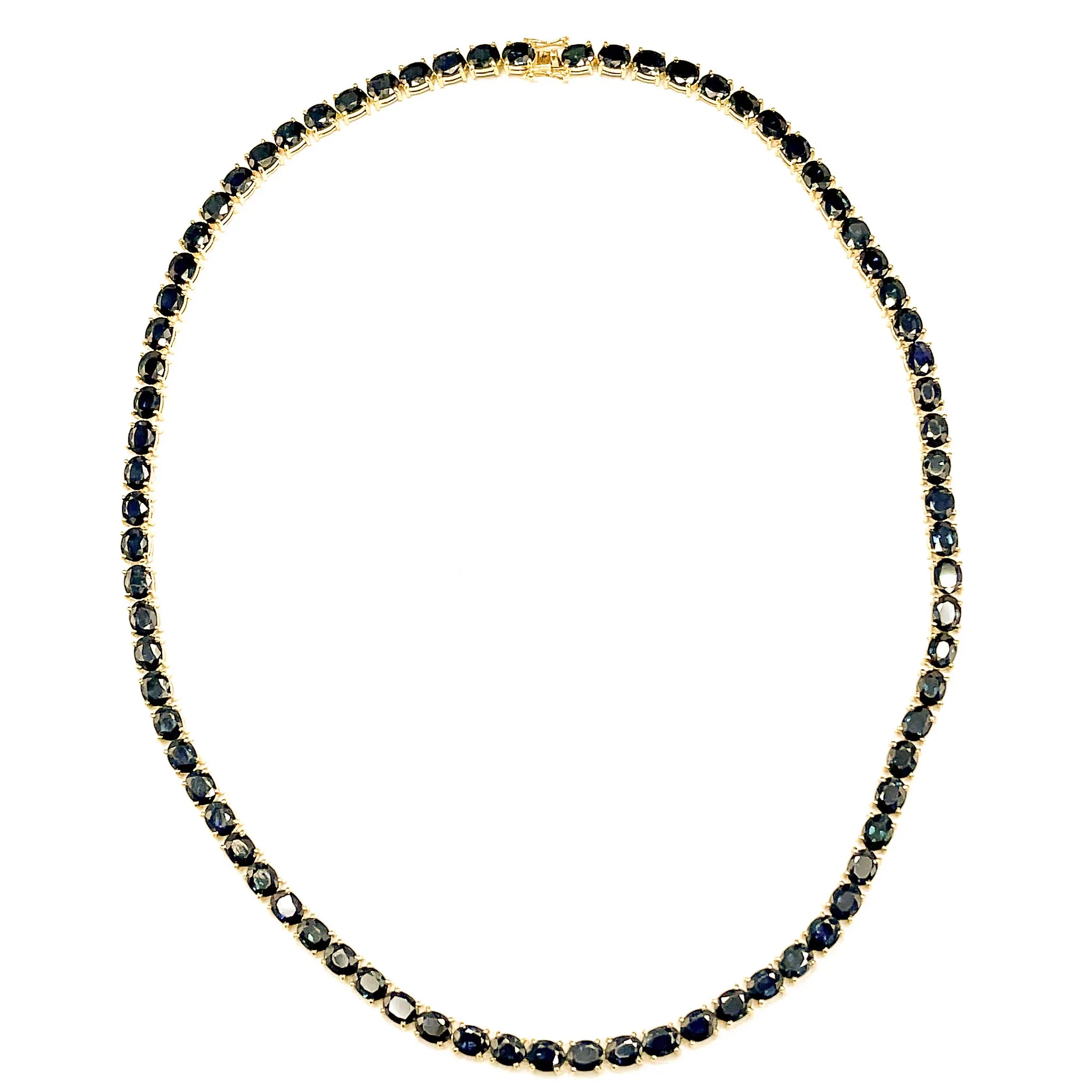 Delicate Oval Sapphire Tennis Necklace