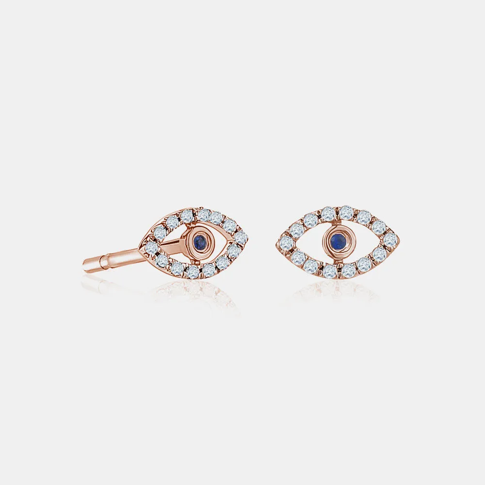 Diamond Evil Eye Studs