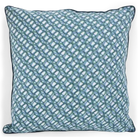 Double Rings Green & Blue Cushion Cover, 50 cm