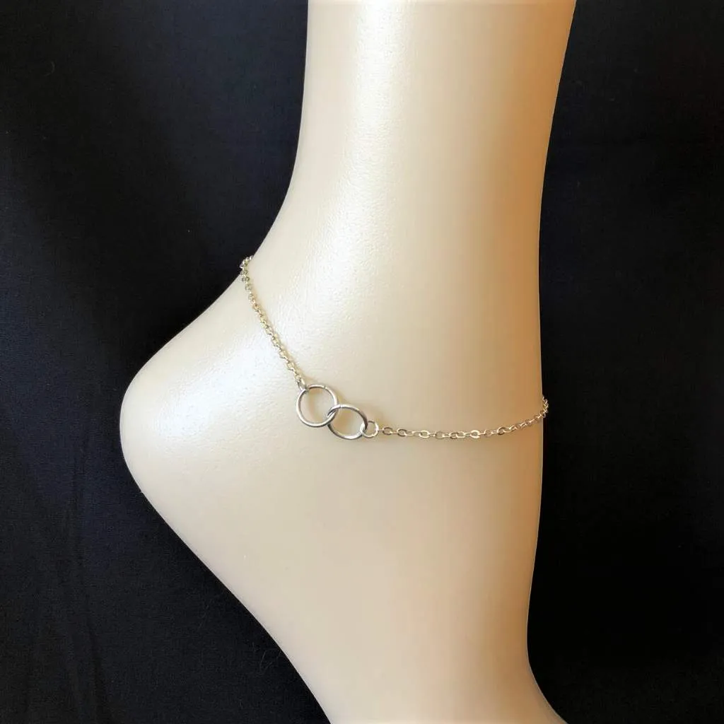 Double Silver Ring Anklet