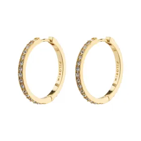 EBNA large crystal hoops gold-plated