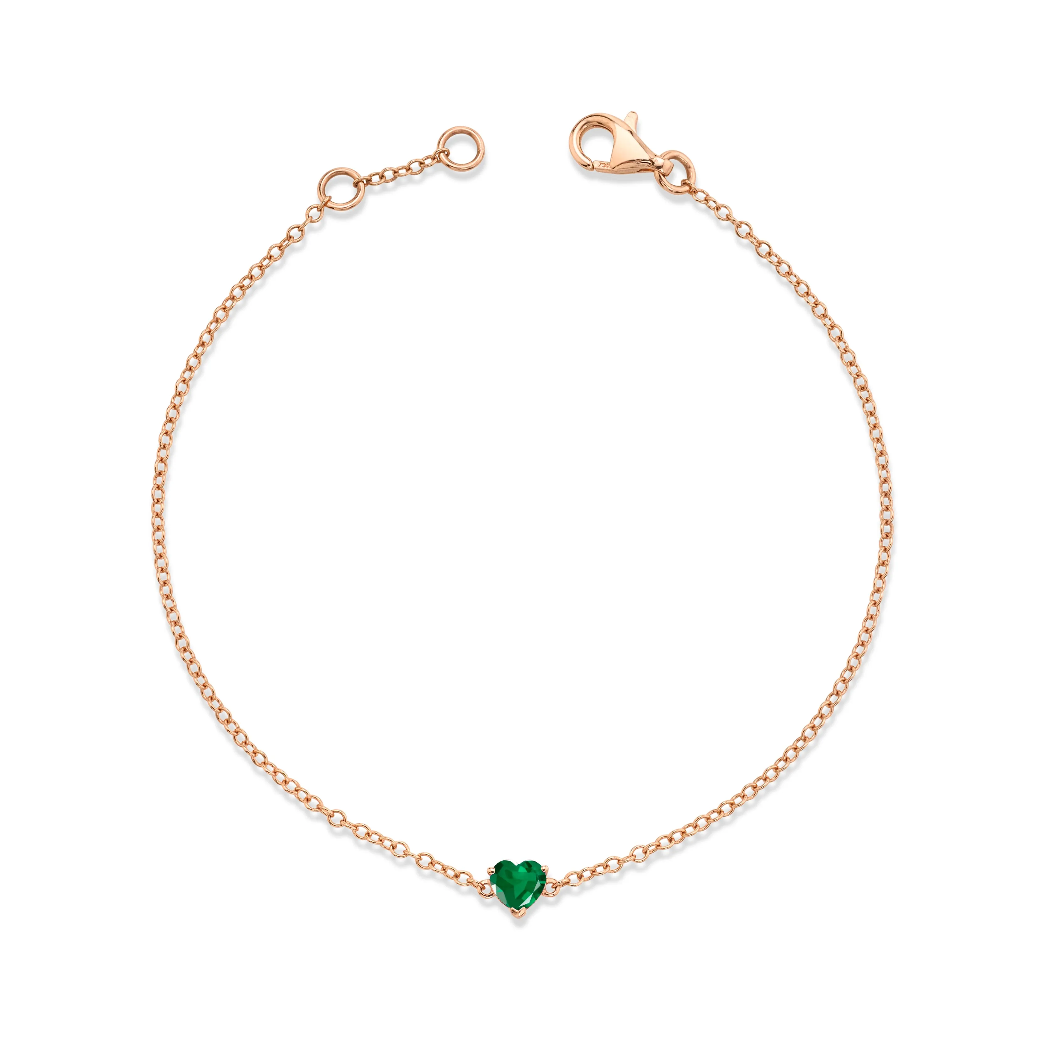 EMERALD BABY HEART ANKLET