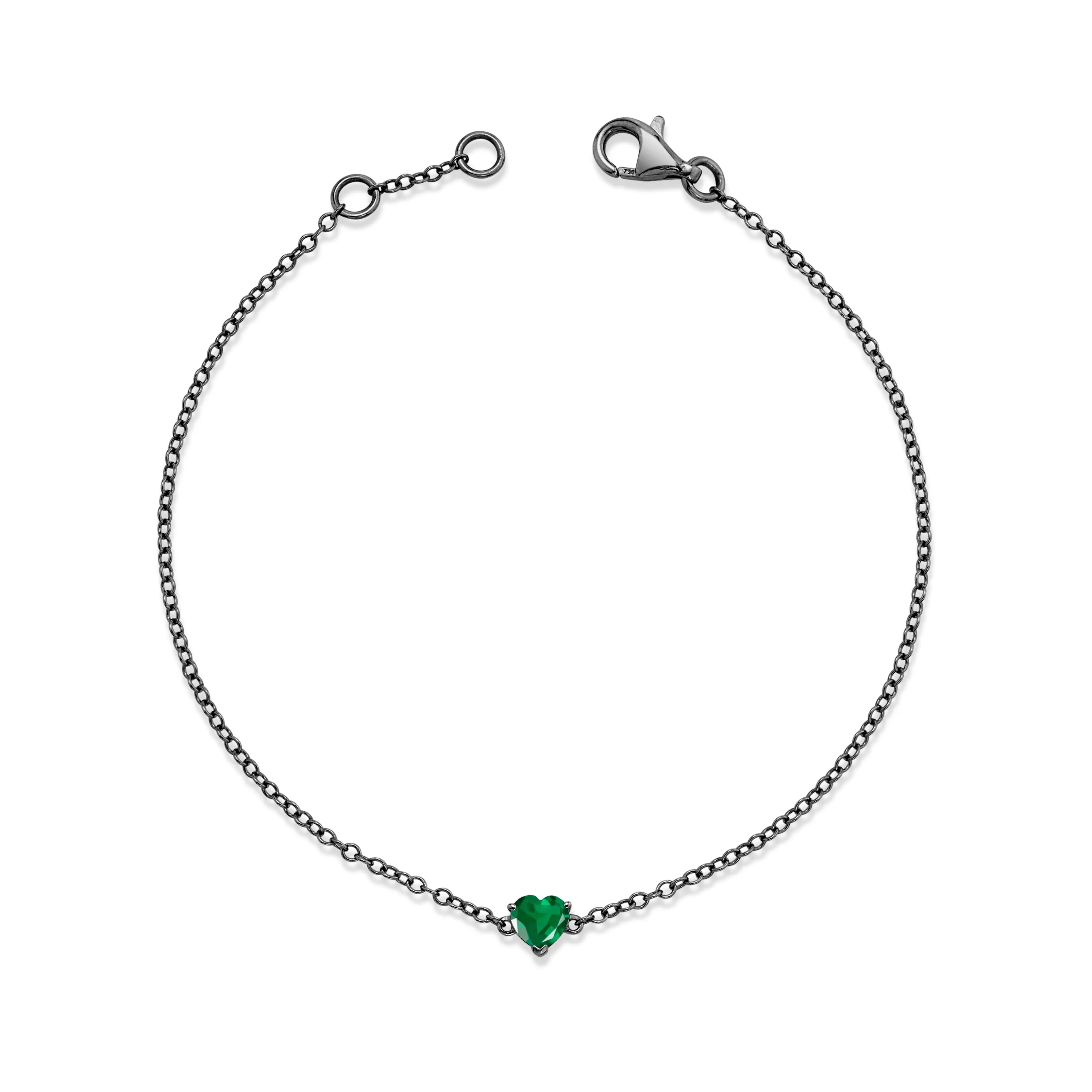 EMERALD BABY HEART ANKLET